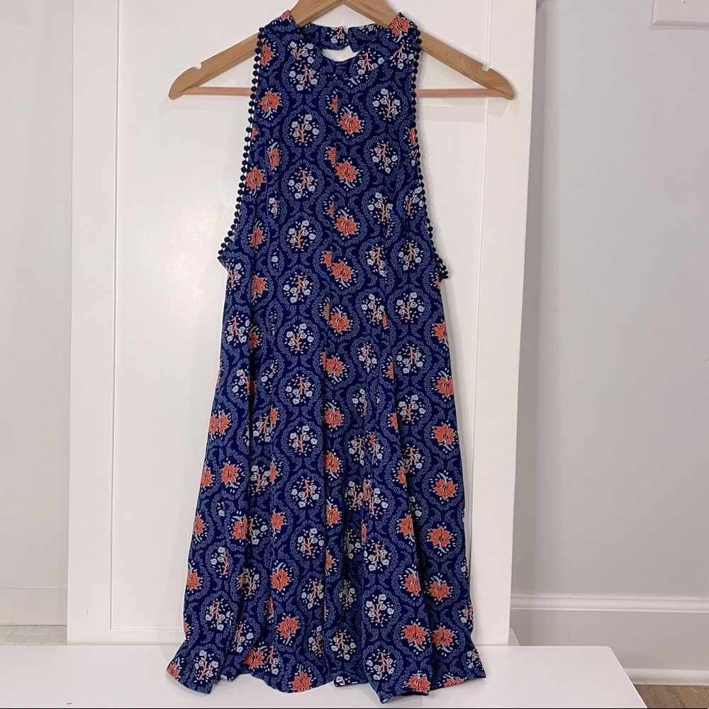 Taylor & Sage Blue/Orange Halter Dress M